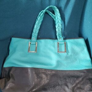 Stylish Teal and Black Women's Tote Bag